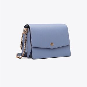 Tory Burch Blue Robinson Floral Interior Crossbody Convertible Shoulder Bag